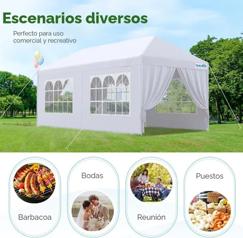 Miniatura 6 de Quictent gazebo con toldo para fiestas de bodas exterior 10 'X 20' con 6 paredes laterales extraíbles & elegante ventana de iglesia