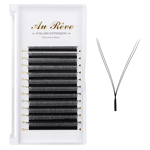 YY - Extensiones de pestañas Y, rizo D, 0.003 in, 0.315-0.591 in, bandeja mixta, extensiones de pestañas con volumen, fácil aplicación en abanico