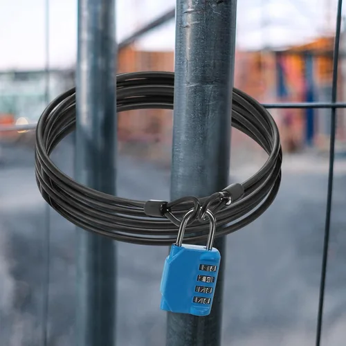 Miniatura 7 de Paquete de 12 cables de seguridad para equipaje con bucles de 7 pies de 0.118 in recubierto de acero trenzado para bicicleta, cable de doble bucle