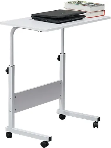 Mesa auxiliar con ruedas, mesa auxiliar de aperitivos con ruedas, mesa auxiliar móvil de altura ajustable, estación de trabajo portátil, mesa de