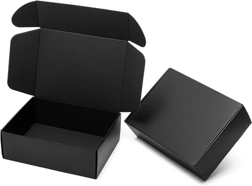 Miniatura 8 de Mcfleet Cajas de envío negras de 9 x 6 x 2 pulgadas, paquete de 24 cajas de correo de cartón corrugado para pequeñas empresas, con bloqueo de Negro