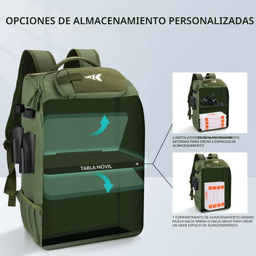 Miniatura 5 de KastKing KarryAll - Mochila para aparejos de pesca con soporte para caña, 4 cajas de aparejos, bolsa de aparejos de 40/26L, almacenamiento