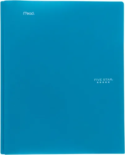 Miniatura 6 de Five Star Carpetas de 2 bolsillos, paquete de 4, carpetas de plástico con cierres de punta, capacidad para 11 x 8-1/2 pulgadas, azul marea, blanco
