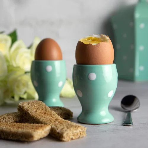 Miniatura 14 de City to Cottage Juego de 2 portavasos de cerámica para huevos, tazas suaves para huevos hervidos, soportes para huevos duros, taza para servir