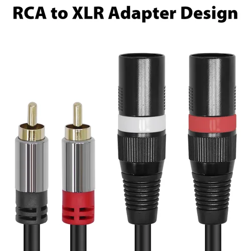 Miniatura 6 de Cyberguys! Cable RCA a XLR, 2 cables de audio bidireccionales XLR a RCA, blindado con cobre libre de oxígeno, conectores chapados en oro