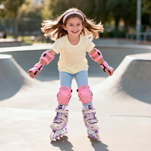 Miniatura 7 de SWAY Patines en línea ajustables en 4 tallas para niñas y niños, todas las ruedas se iluminan, patines en línea para exteriores para niños y jóvenes