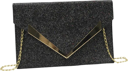 Miniatura 3 de Caviotess Women Shiny Sequin Envelope Clutch Purse Elegant Evening Bag Shoulder Handbag with Chain Strap