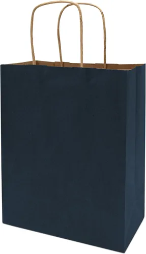 Miniatura 9 de Prime Line Packaging Bolsas de regalo de papel, bolsas de regalo azul marino, pequeñas con asas, bolsas de compras para negocios, golosinas