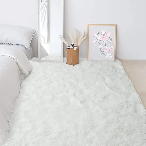 Miniatura 39 de HOMORE Alfombra de pasillo de 2 x 4 pulgadas, alfombra negra para dormitorio, alfombras esponjosas para pasillo, mesita de noche, alfombras largas