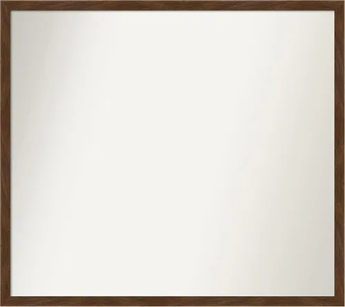 Miniatura 121 de Amanti Art Espejo de pared personalizado no biselado (23 x 25 pulgadas), marco estrecho marrón Carlisle, varios tamaños personalizados, espejo