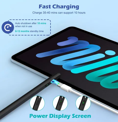 Miniatura 3 de Moko Lápiz óptico para pantallas táctiles, lápiz capacitivo de carga rápida para Apple iPad/iPhone/Samsung/Lenovo/iOS/Android/ Tablets&Smart Phone