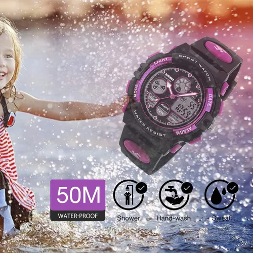 Miniatura 3 de Kids Digital Sport Watch, Boys Girls Waterproof Sports Outdoor Watches Children Casual Electronic Analog Quartz Wrist Watches with Alarm Stopwatch