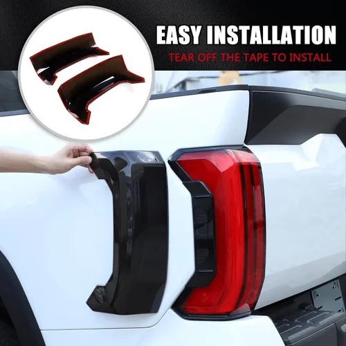 Miniatura 3 de Cubierta de Luz Trasera Carcasa de Lámpara Trasera Protector de Pantalla Marco de Moldura Compatible con Toyota Tundra 2022 2023 2024 2025, ABS