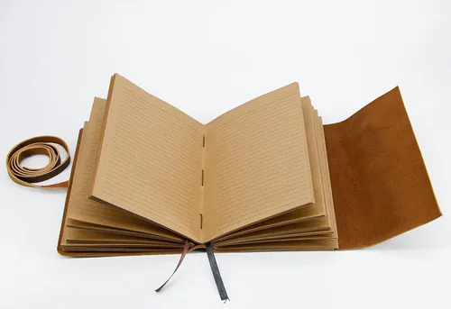 Miniatura 17 de Diario de cuero para mujeres y hombres en relieve de 8 x 6 pulgadas, hecho a mano, papel para manualidades, cuaderno de la madre tierra, cuaderno