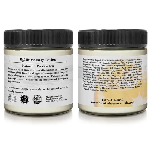 Miniatura 8 de Uplift Loción de masaje para terapia de masaje y uso doméstico. Crema hidratante para un deslizamiento sin esfuerzo. Manteca de karité, aceite
