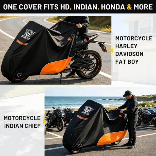 Miniatura 5 de XYZCTEM Funda para Motocicleta - Protección impermeable para todas las estaciones al aire libre - Ajuste de precisión hasta 87 pulgadas
