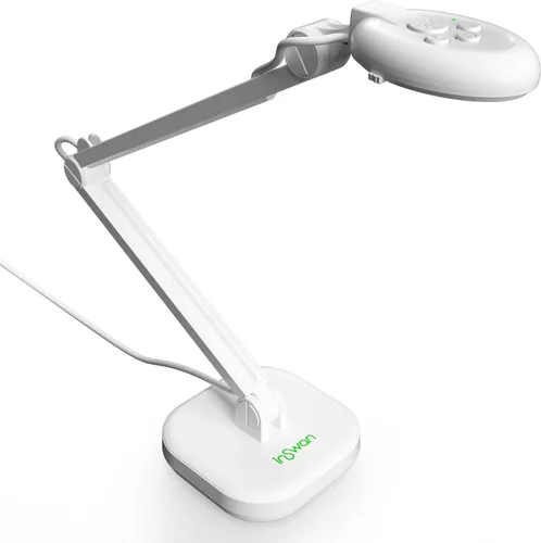 INSWAN INS-2 Cámara de Documentos USB 4K – 13MP, Enfoque Automático Dual, Luz LED y Micrófono, Plug & Play, Mac, Windows, iPad, Chromebook, Captura