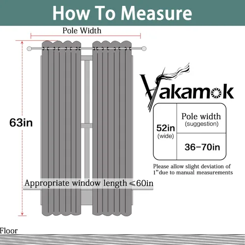 Miniatura 8 de Yakamok - Cortinas 100% opacas con aislamiento térmico, 2 capas gruesas completamente opacas para sala/dormitorio, con forro negro