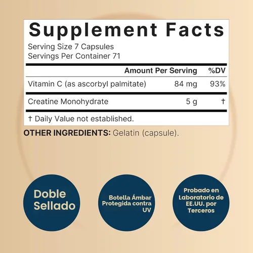 Miniatura 4 de NatureBell Cápsulas de monohidrato de creatina de 5,000 mg por porción, 500 unidades Píldoras de creatina micronizadas y sin sabor Soporte