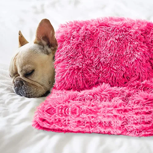 Manta de cama para mascotas, manta de forro polar esponjoso para perro, manta suave para cachorros, gatos, gatitos, S, M, L, XL, manta sherpa Rosa