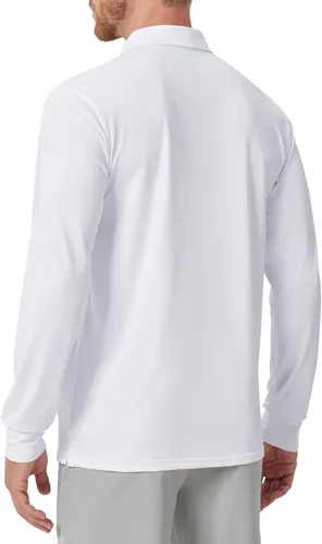 Miniatura 76 de NAVISKIN Camisas polo de manga larga para hombre, camisas de golf con cuello UPF 50 SPF para hombre, secado rápido, absorbe la humedad