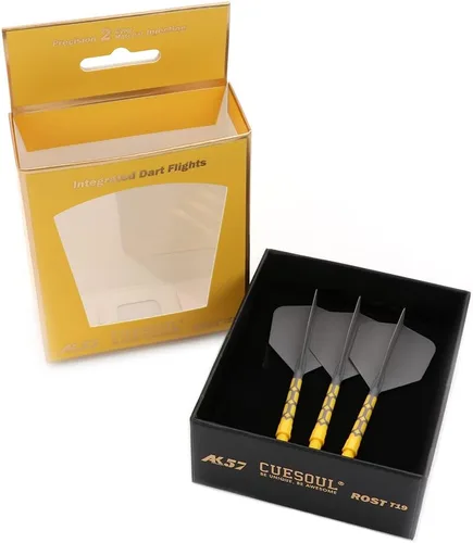 CUESOUL ROST T19 - Astil y vuelos de dardos integrados en forma de gran ala, gris, 33mm - Di adiós a los vuelos de dardos que se caen con eje