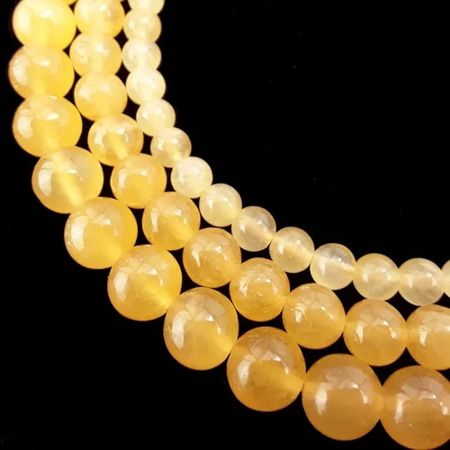 Miniatura 4 de JM Design Granos lisos de calcita de miel amarilla 0.276 in 15" filamento para la fabricación de joyas