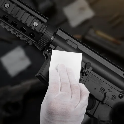 Miniatura 6 de BOOSTEADY Parches de limpieza de armas, parches de limpieza cuadrados en estuche de plástico, paños de limpieza altamente absorbentes sin pelusas