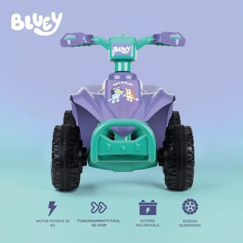 Miniatura 2 de Bluey ATV Quad de 6 V para niños, juguete potente y seguro con batería recargable, conducción hacia adelante y hacia atrás, capacidad máxima