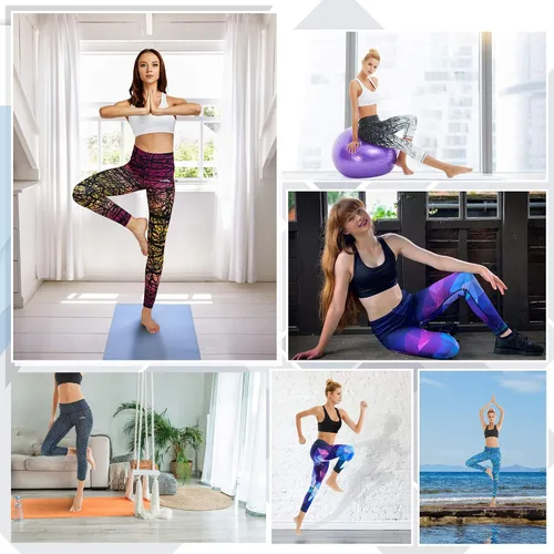 Miniatura 8 de COOLOMG Pantalones de yoga para mujer, mallas capri para correr, leggings de tiro bajo, entrenamiento, gimnasio con bolsillos ocultos