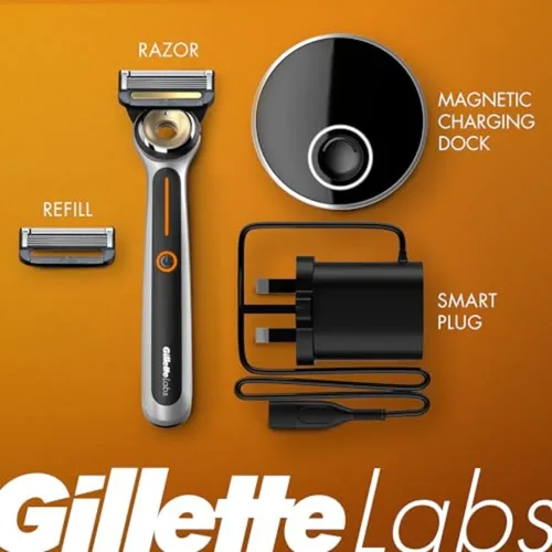Miniatura 2 de Gillette - Maquinilla de afeitar térmica para hombre, kit de afeitado de viaje de lujo de GilletteLabs, 1 mango, 2 recambios de cuchillas