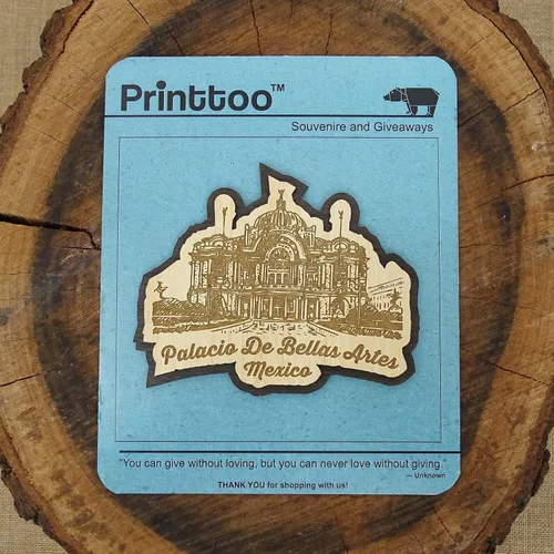 Miniatura 2 de Printtoo Palacio De Bellas Artes - Imán de madera grabado para nevera