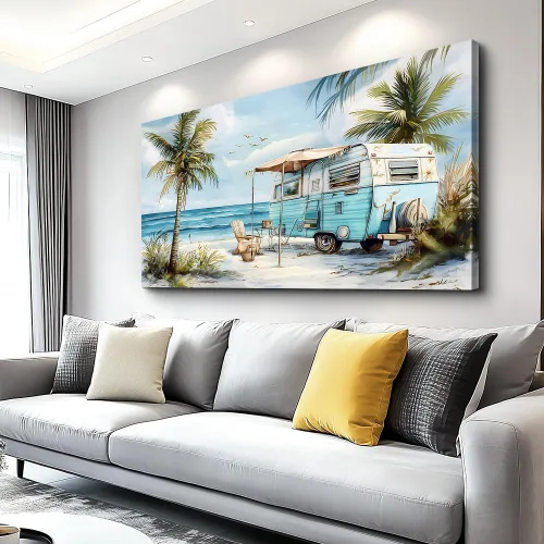 Miniatura 11 de ERQINHUA Arte de Lienzo para Pared de Sala de Estar Dormitorio Decoración de Pared para Oficina Casa de Campo Mural Superficie de Lago Paisaje