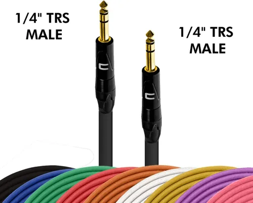 Miniatura 2 de Cable TRS de 1/4 pulgadas, 1/4 pulgadas TRS a 1/4 pulgadas (6.35mm) estéreo balanceado, de conector macho a conector macho para altavoces