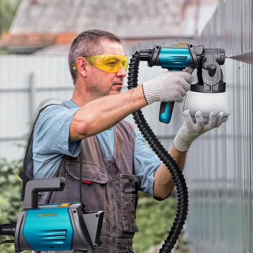 Miniatura 4 de Tilswall - Pulverizador de pintura HVLP de 800W, pistola de pintura eléctrica con 4 boquillas y 3 patrones para pintar muebles, gabinetes, vallas