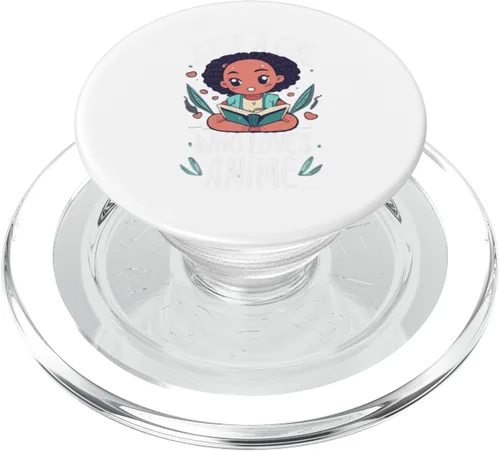Just a girl who loves Anime Black Girl Afro Girl PopSockets MagSafe PopGrip for iPhone