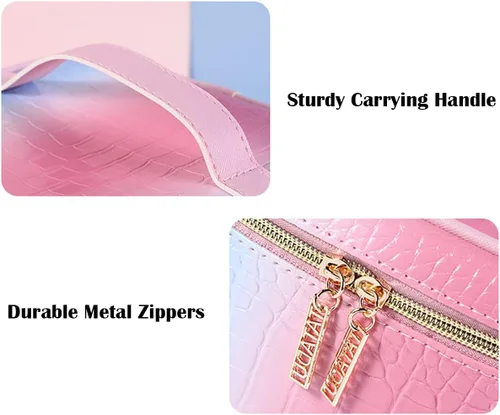 Miniatura 5 de Bolsa Organizadora de Maquillaje, Bolsa de Viaje de Aseo para Mujeres, Bolsa de Cosméticos Resistente al Agua para Niñas, Bolsa de Maquillaje