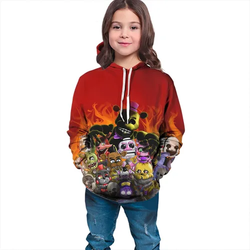 Miniatura 4 de Puzhai Sudadera con capucha para adolescentes con estampado 3D de anime para niños y niñas