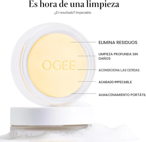Miniatura 4 de Barra de lavado de brochas Ogee - Barra de lavado de brochas de maquillaje suave con ingredientes orgánicos, segura para las cerdas, fabricada
