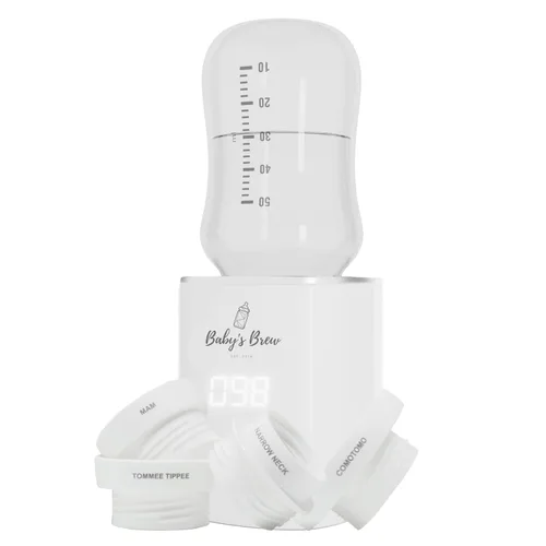 Miniatura 19 de Baby's Brew Calentador de biberones portátil con juego de adaptador, calentador de biberones inalámbrico para leche materna y fórmula, recargable, a