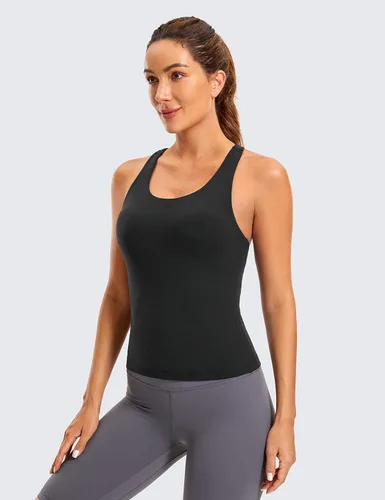 Miniatura 4 de CRZ YOGA Butterluxe - Camiseta sin mangas de espalda cruzada para mujer, con relleno, atlética, de elastano, con brasier integrado