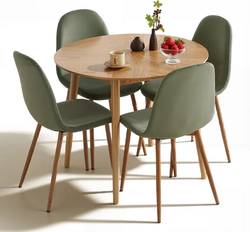 Miniatura 11 de Juego de 4 sillas de comedor de terciopelo, color verde salvia, modernas, tapizadas, de tela, sin brazos, para cocina pequeña, sala de estar