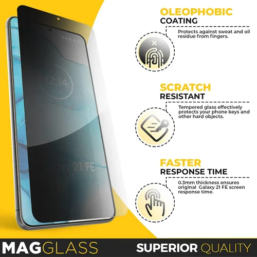 Miniatura 3 de magglass Samsung S21 FE Protector de pantalla de vidrio templado (privacidad)