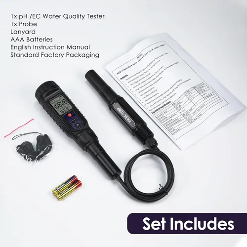 Miniatura 9 de Medidor de pH para alimentos Medidor digital de temperatura EC pH 3 en 1 con ATC, probador de pH de alimentos para verificar fermentación/masa