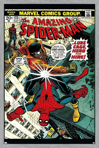 Miniatura 13 de Trends International Marvel Comics Amazing Spider-Man #123 - Póster de pared, 22.4 pulgadas de largo x 14.7 pulgadas, versión enmarcada en caoba