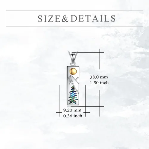 Miniatura 5 de YFN Collar de montaña para mujer, collar de plata de ley, regalo de joyería para esquiadores, excursionistas, campistas, escaladores y amantes