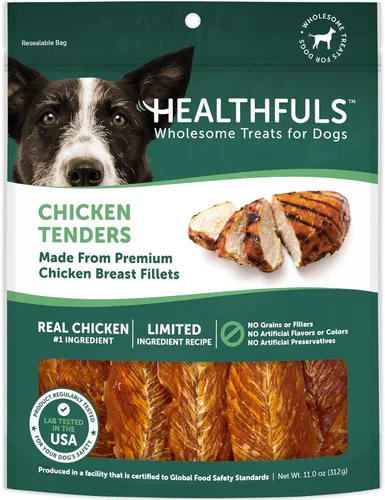 Healthfuls Chicken Tenders - Golosinas para perros, 11 onzas