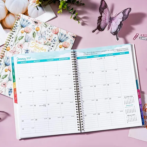Miniatura 7 de Agenda para profesores 2026-2027, planificador de lecciones 2026-2027, julio 2026 a junio 2027, 8.5 x 11 pulgadas, libro de plan de lecciones