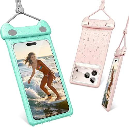 Miniatura 8 de wellhouse Bolsa impermeable para teléfono, funda impermeable para iPhone 17 16 15 14 Pro Max XS Samsung, IPX8 3D bolsa seca para teléfono celular