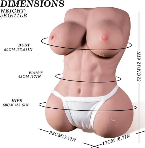 Miniatura 5 de Muñeca sexual realista de 11 libras para hombres, muñeca sexy muscular abdominal para adultos, muñeca de amor vívido de bolsillo, coño, juguete